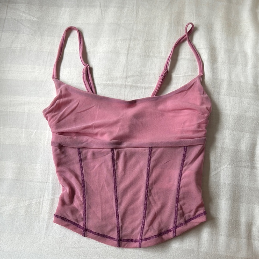 Pink Strappy Tank Top